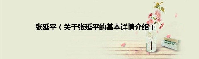 张延平（关于张延平的基本详情介绍）
