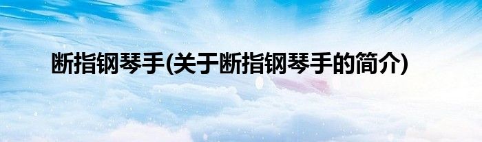 断指钢琴手(关于断指钢琴手的简介)