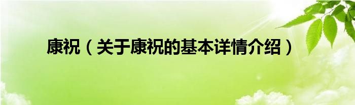 康祝（关于康祝的基本详情介绍）