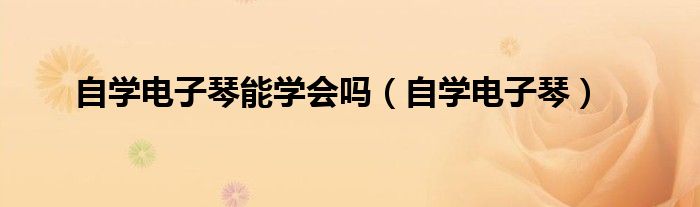 自学电子琴能学会吗（自学电子琴）