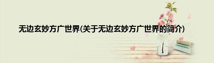 无边玄妙方广世界(关于无边玄妙方广世界的简介)