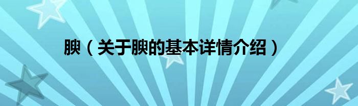 腴（关于腴的基本详情介绍）