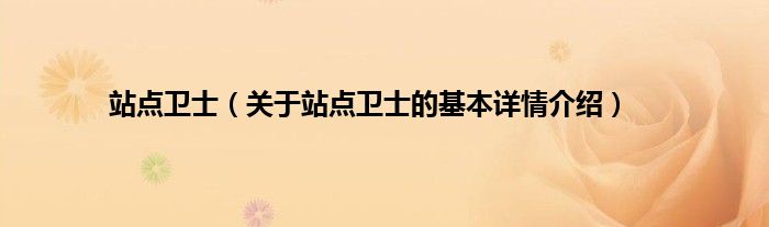 站点卫士（关于站点卫士的基本详情介绍）