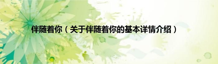 伴随着你（关于伴随着你的基本详情介绍）